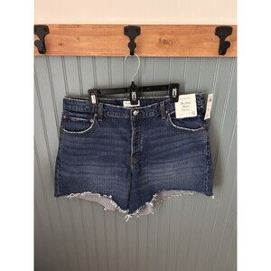 Abercrombie & Fitch The Dad short‎ high rise  Denim  sz 34 18 PLUS Cut Off Boho